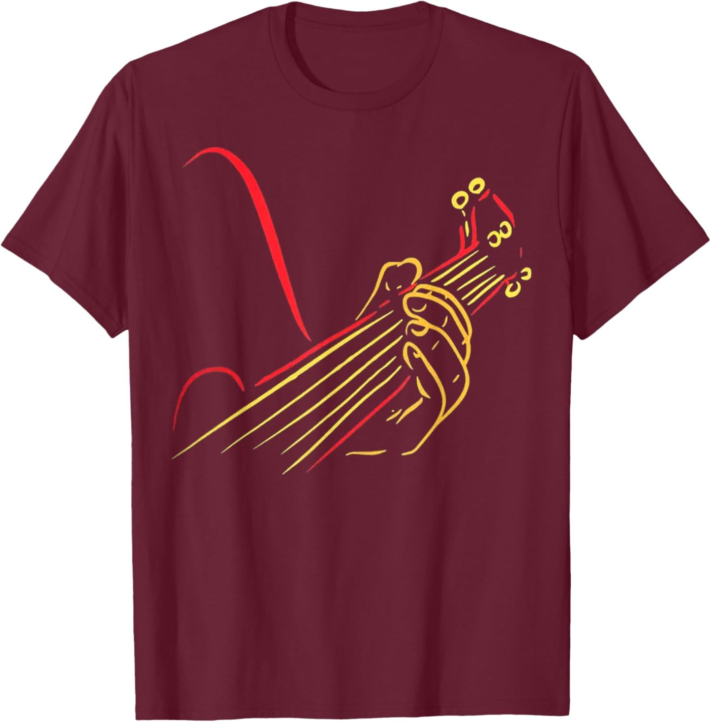 Guitar art line Guitar Playing Sign Vintage T-Shirt - T-Shirt | Maroon