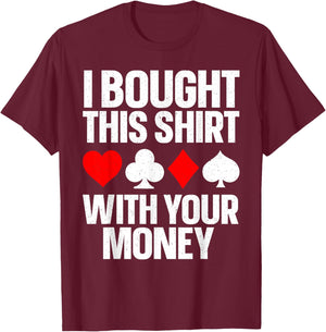 Best Poker Gift Gambling Poker Stuff & Accessories -Adults Poker Player Poker Lover Black Small Classic Fit Short Sleeve T-Shirt - T-Shirt | Maroon