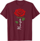 Mumsie Mothers Day Floral Rose Minimalist Aesthetic T-Shirt - T-Shirt | Maroon