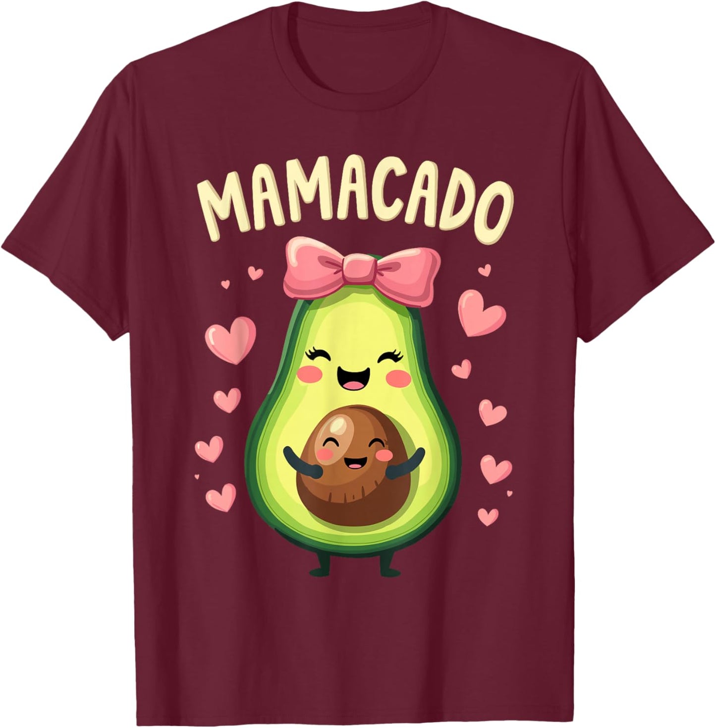 Pregnancy Announcement For Mom & Women, New Mom, MAMACADO T-Shirt - T-Shirt | Maroon