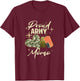 Proud Army Momo Camouflage Mother's Day Dog Tag US Flag T-Shirt - T-Shirt | Maroon