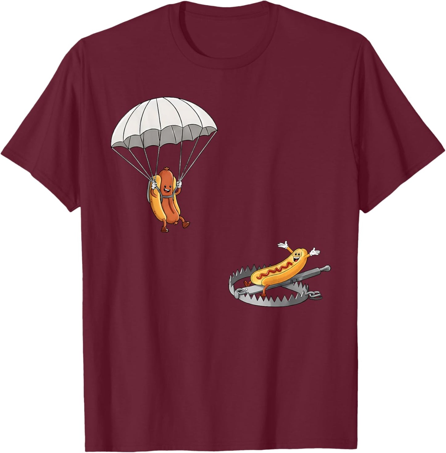 Hotdog High Dive Funny Carnival Food Men Women T-Shirt - T-Shirt | Maroon