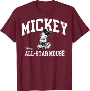 Disney Mickey and Friends All Star Varsity Style T-Shirt - T-Shirt | Maroon