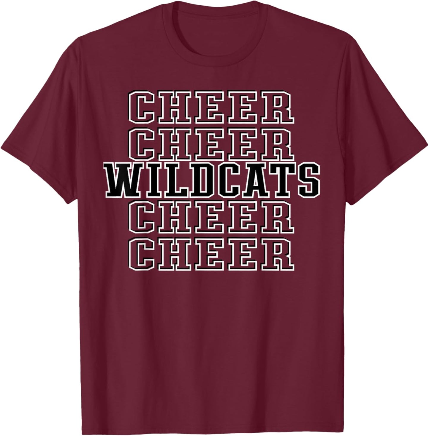 Wildcats Cheer Squad Cheerleader Cheer Mom Sports Game Day T-Shirt - T-Shirt | Maroon