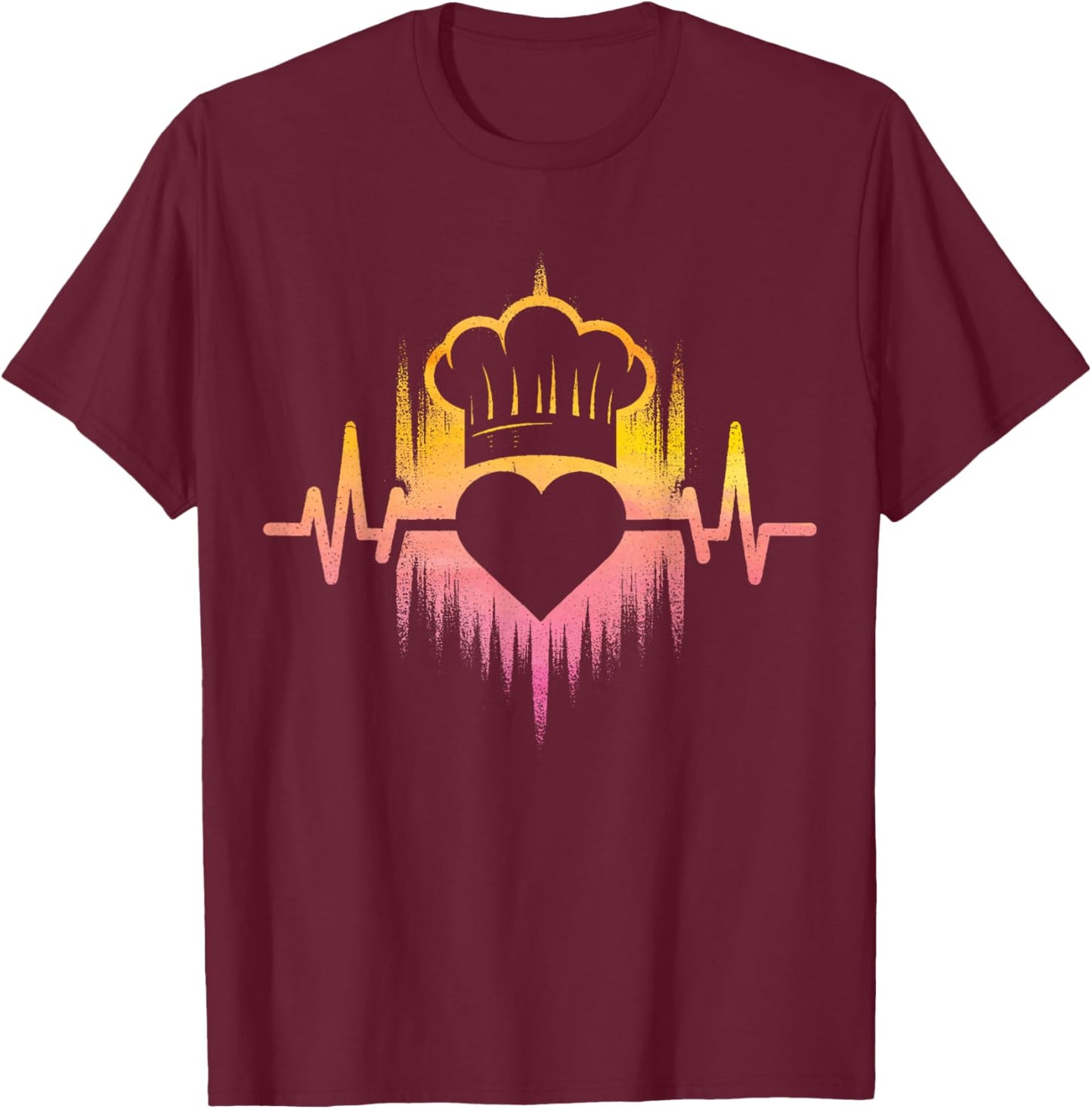 Cooking Chef Evolution Cuisine Cook Meal Preparing T-Shirt - T-Shirt | Maroon