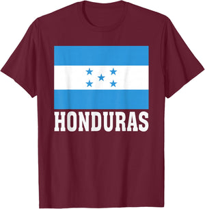 Honduras Flag Patriotic National Roots Souvenir T-Shirt - T-Shirt | Maroon
