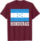 Honduras Flag Patriotic National Roots Souvenir T-Shirt - T-Shirt | Maroon