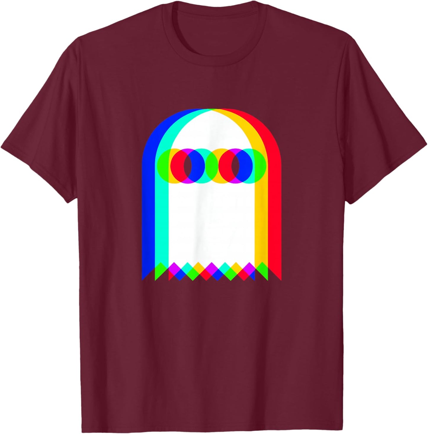RGB fantôme, Icône Pop, Video Gamer, RVB coloré, 80's, rétro T-Shirt - T-Shirt | Maroon