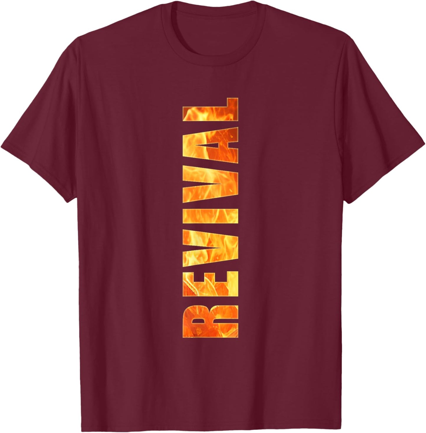 Christian Faith Revival Fire – Born-Again Church Graphic T-Shirt - T-Shirt | Maroon