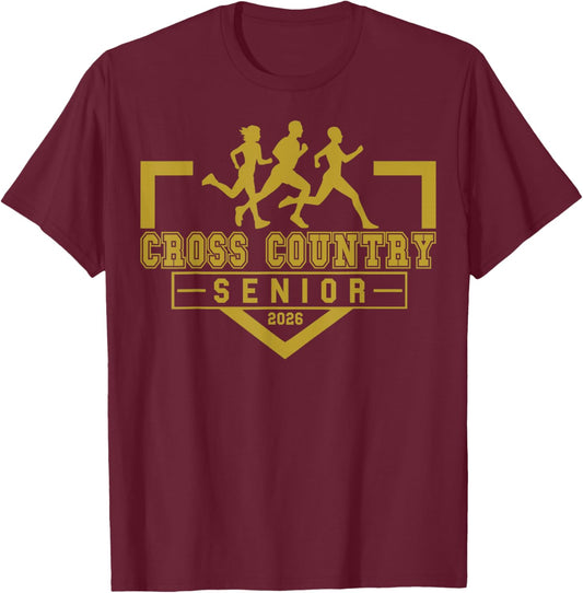 Cross Country Senior Night XC Senior 2026 Graduation 39 T-Shirt - T-Shirt | Maroon