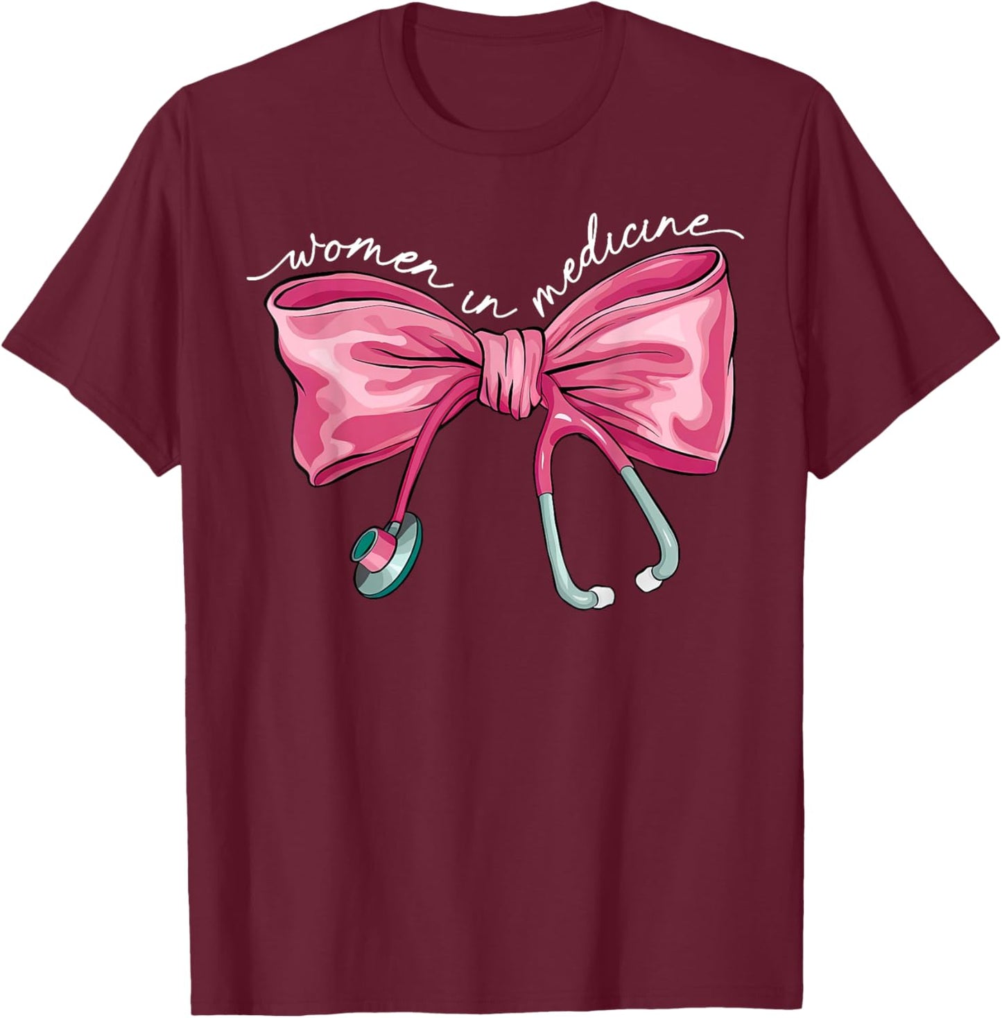 Coquette Bow In Medicine Internal Medicine Female Dr T-Shirt - T-Shirt | Maroon