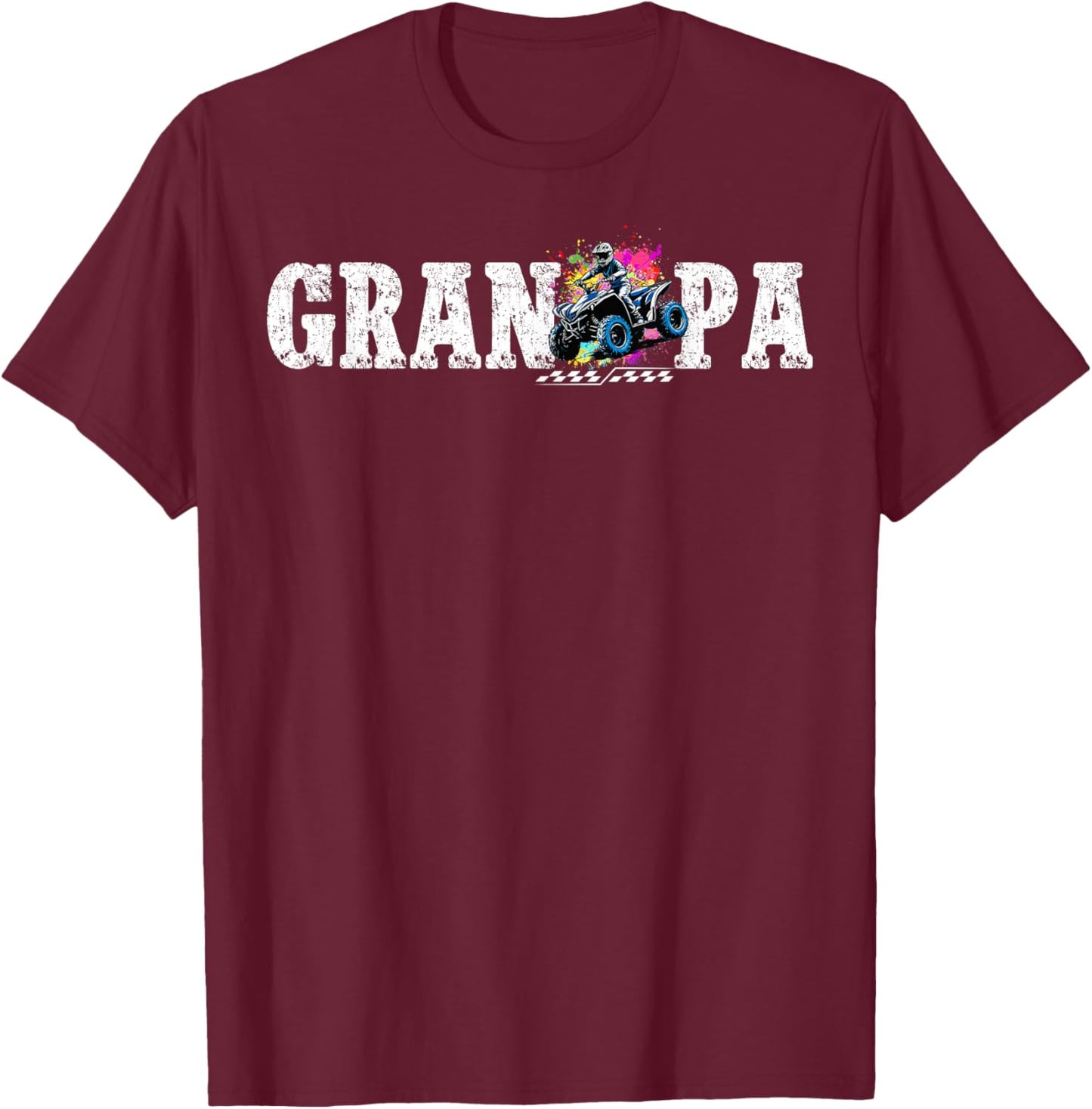 Grandpa ATV Birthday T-Shirt - T-Shirt | Maroon