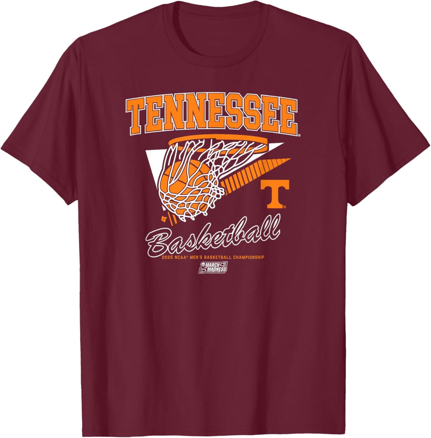 Tennessee Volunteers Basketball: 2025 March Madness NCAA T-Shirt - T-Shirt | Maroon