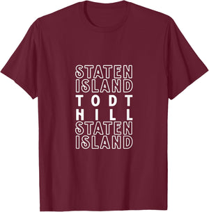 Todt Hill Staten Island NYC Suitable Women. T-Shirt - T-Shirt | Maroon
