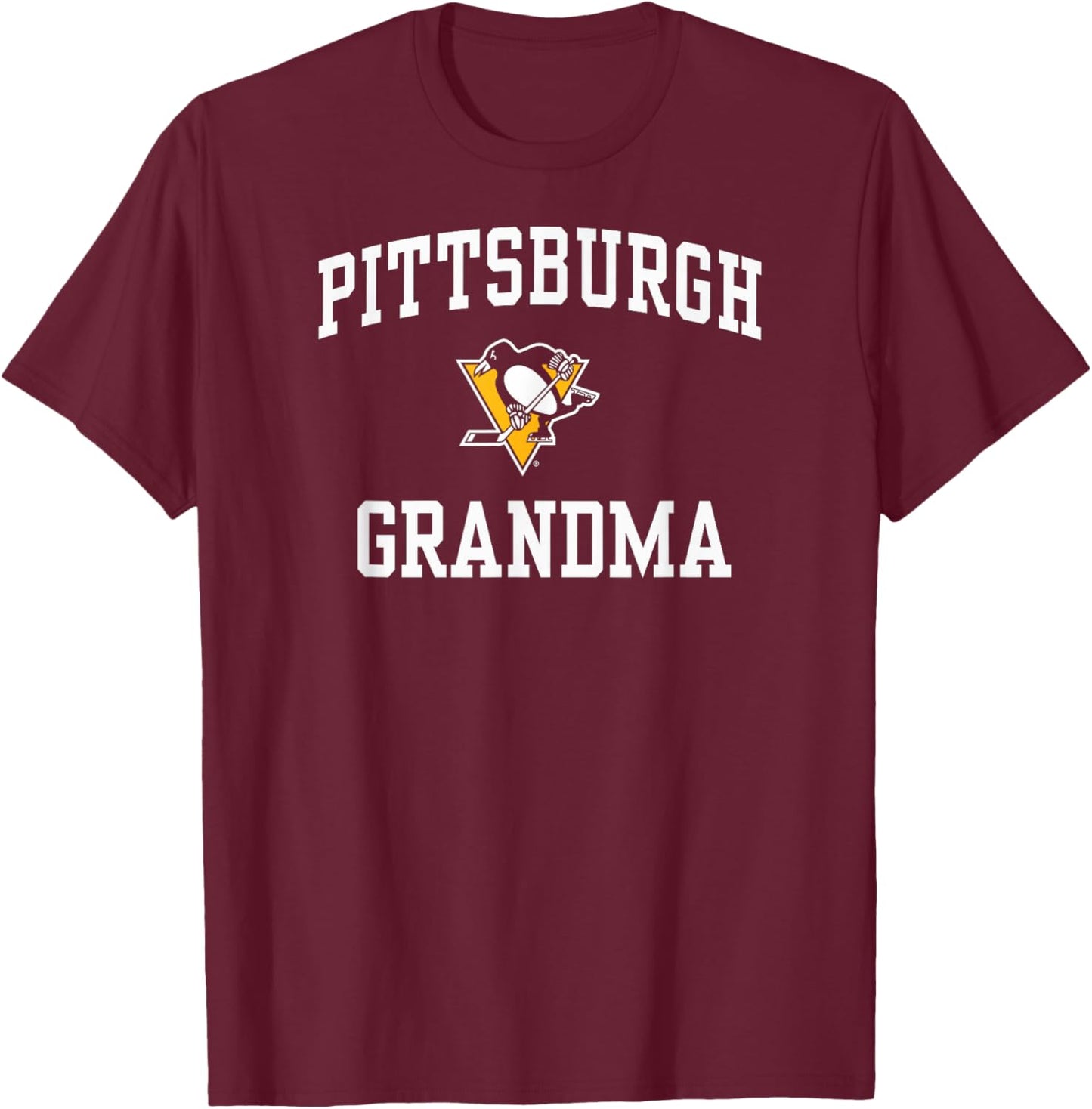 Pittsburgh Penguins Grandma Icon Black Officially Licensed T-Shirt - T-Shirt | Maroon