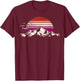 Retro Mountain Sunset Lesbian Pride Adventure T-Shirt - T-Shirt | Maroon