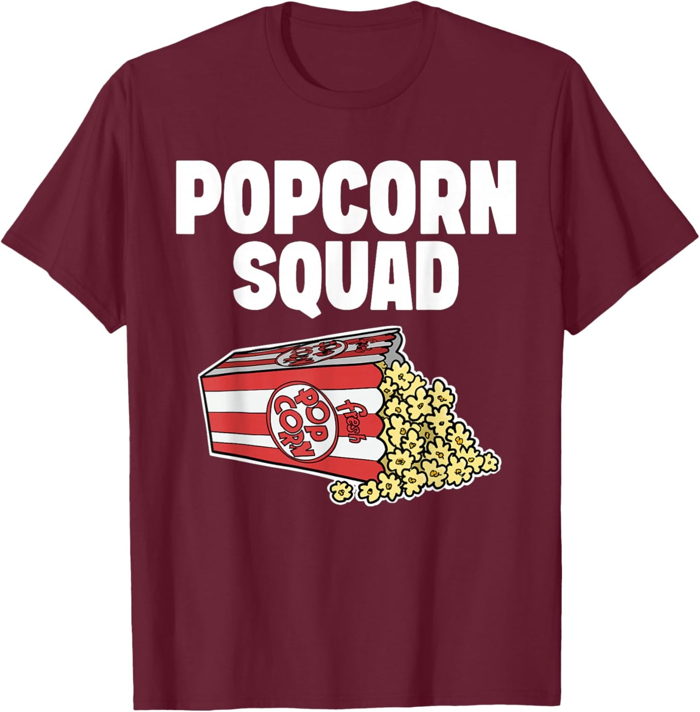 Popcorn Squad T-Shirt - T-Shirt | Maroon