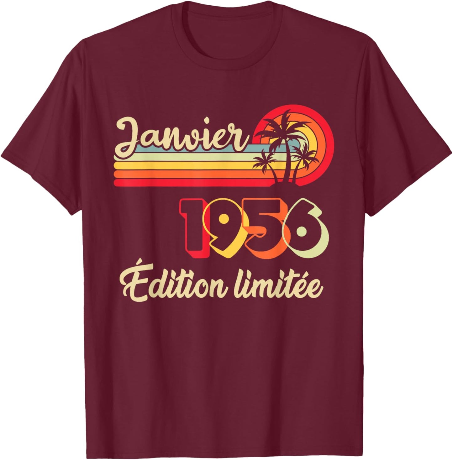 January 1956 70 Years Birthday Gift Man January 1956 T-Shirt - T-Shirt | Maroon