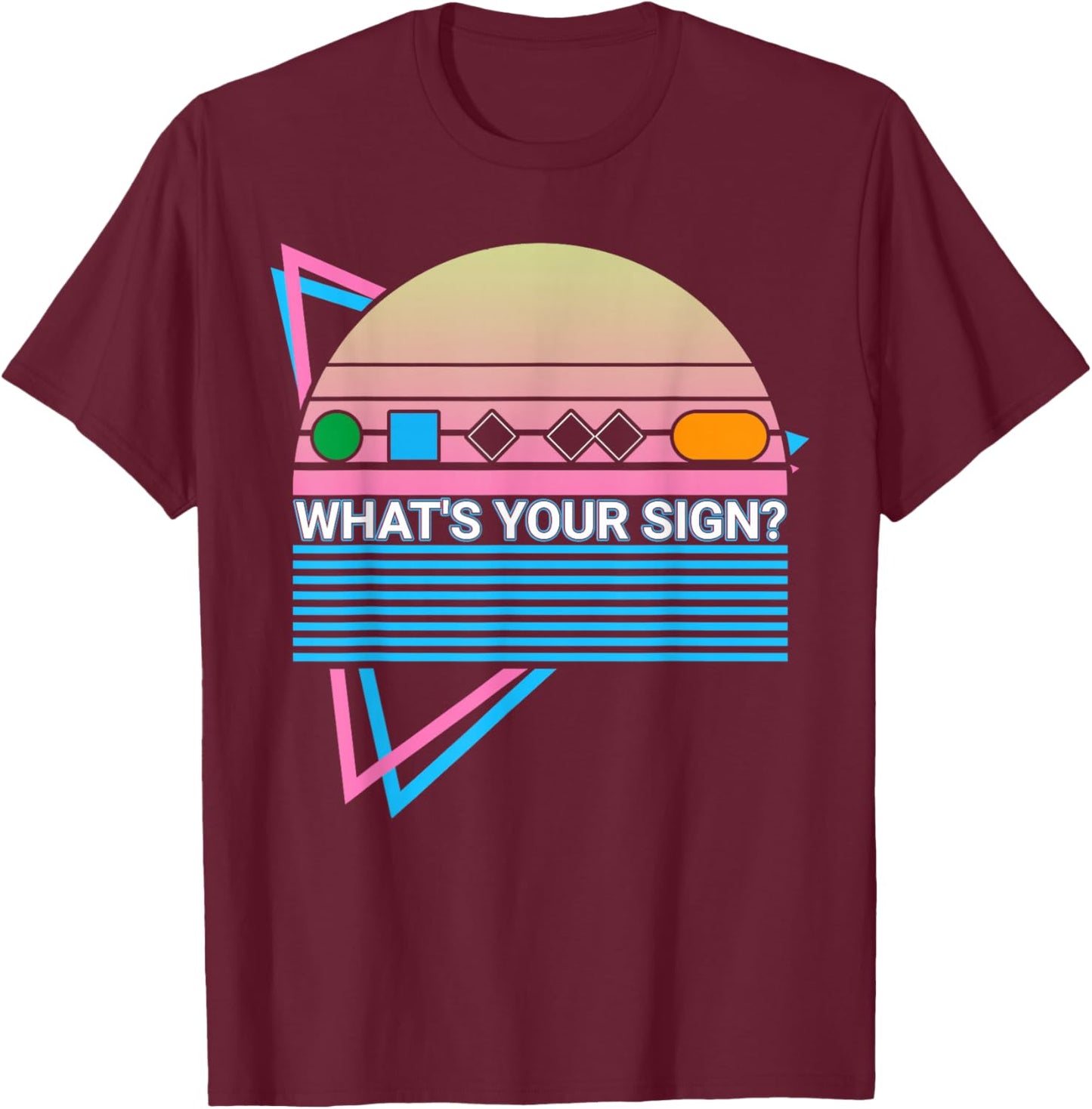 Skiing Ski Retro What's Your Sign? T-Shirt - T-Shirt | Maroon