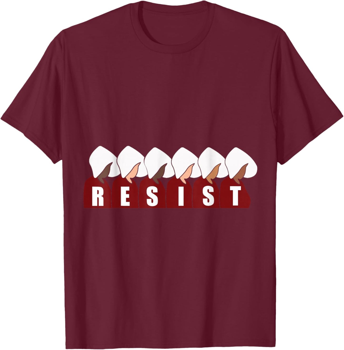 Handmaid Resist Feminist Protest T-Shirt - T-Shirt | Maroon