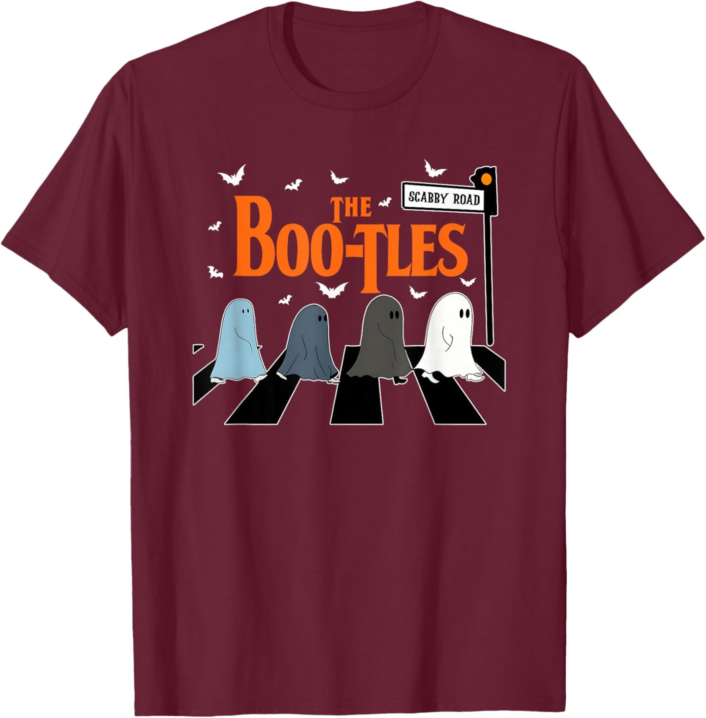 The Boo-tles, Funny Boo Halloween, Ghost Witchy Halloween T-Shirt - T-Shirt | Maroon