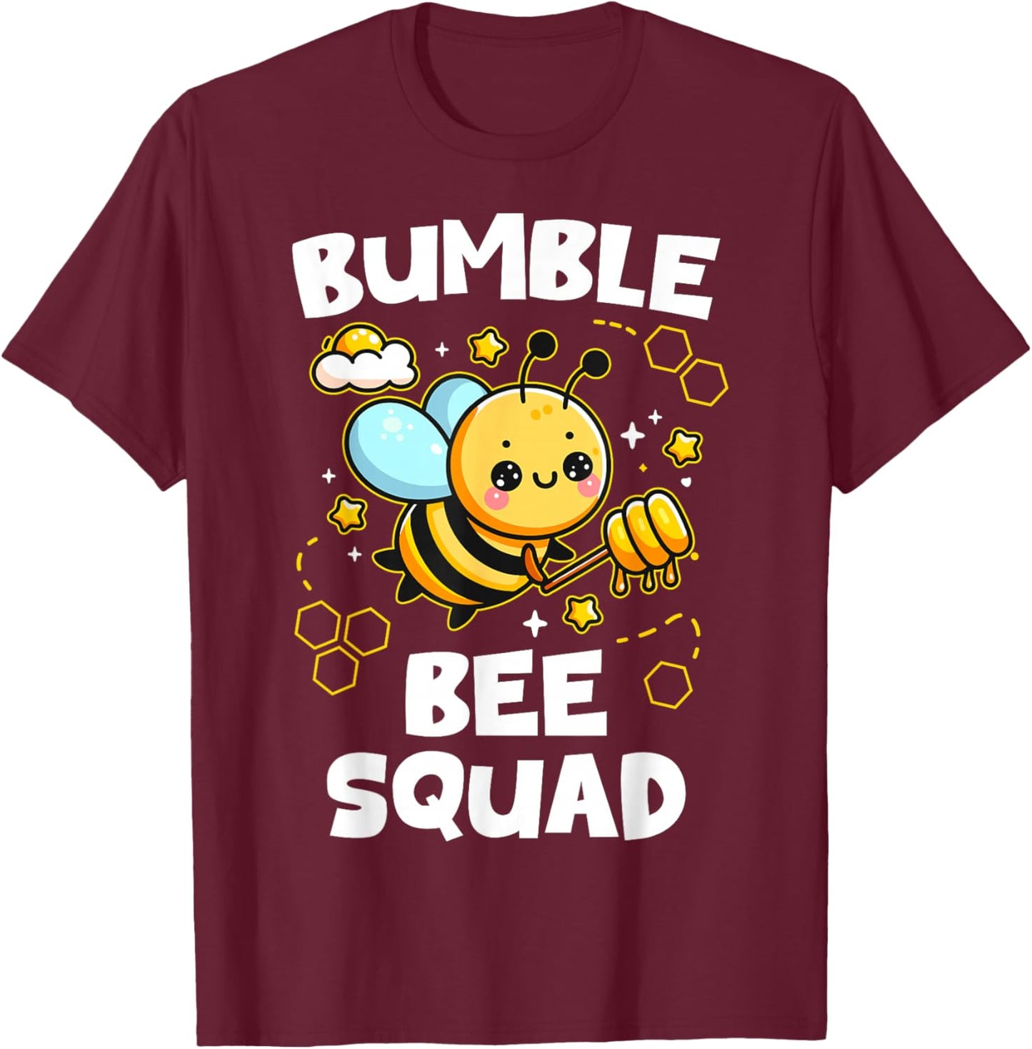 Bumble Bee Squad Honey Bumblebee Teacher Team Group T-Shirt - T-Shirt | Maroon
