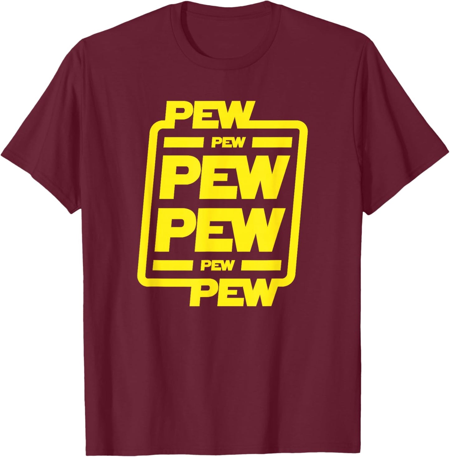 Pew pew pew | Funny nerdy science fiction T-Shirt - T-Shirt | Maroon