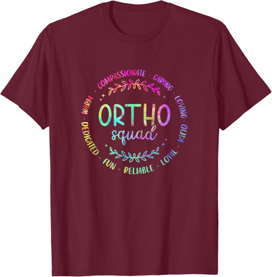 Tie Dye Ortho Squad Orthopedic Surgeon Orthopedist T-Shirt - T-Shirt | Maroon