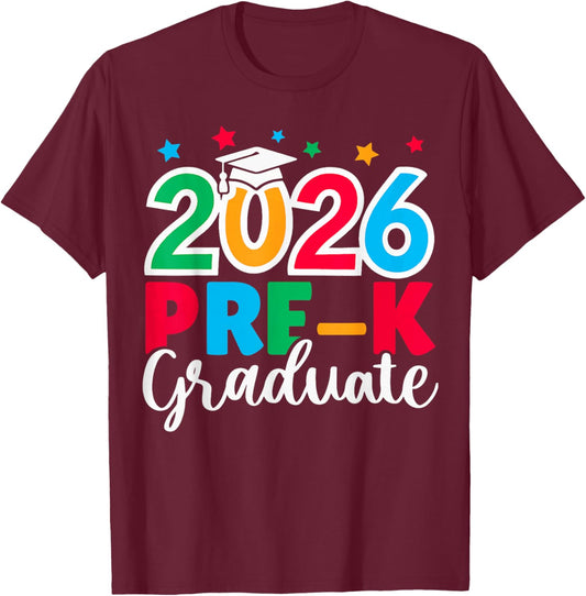 Pre-k Graduation 2026 Last Day of School T-Shirt - T-Shirt | Maroon