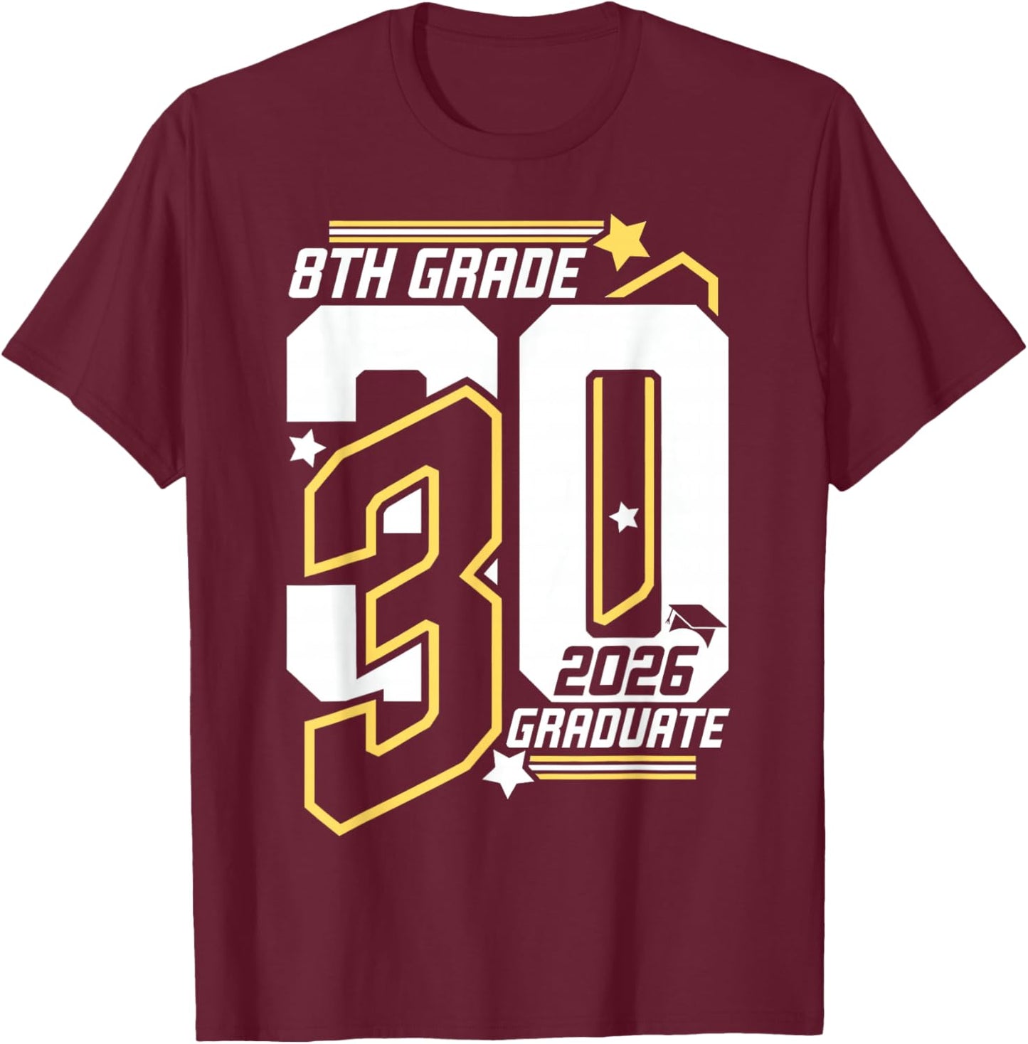 8th Grade Senior 2026 Graduation Class of 2030 T-Shirt - T-Shirt | Maroon