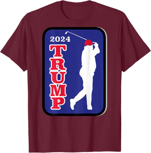 Trump 2024 Golf (on back) T-Shirt - T-Shirt | Maroon