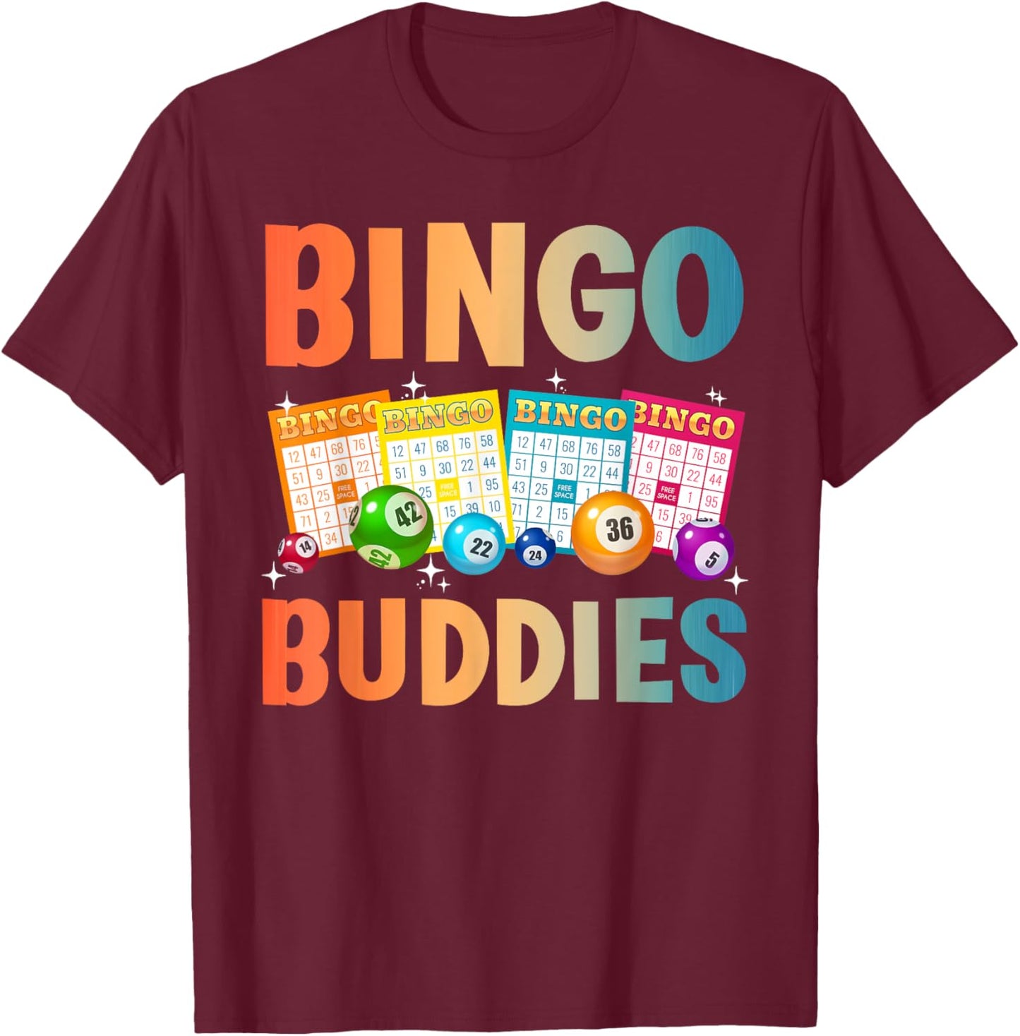 Bingo Buddies Design Women Bingo Lover Bingo Player T-Shirt - T-Shirt | Maroon