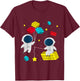 Space Astronaut Building Blocks Bricks T-Shirt - T-Shirt | Maroon