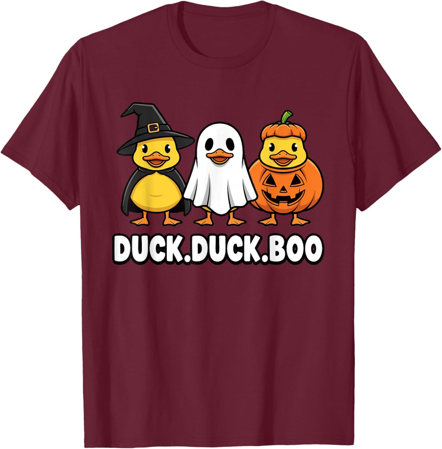 Duck Boo Halloween Ducks Witch Ghost Pumpkin Family Matching T-Shirt - T-Shirt | Maroon