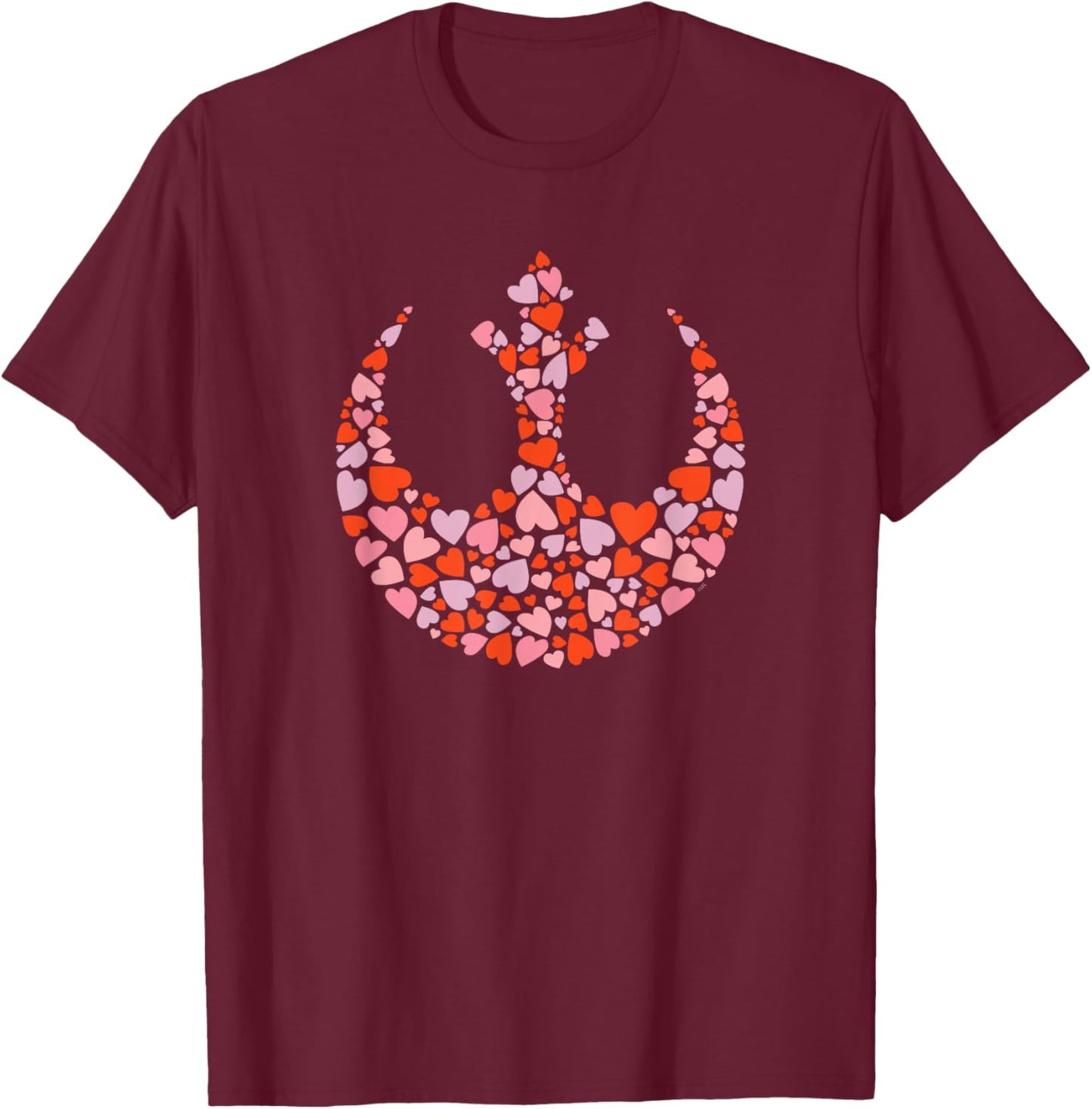 Star Wars Valentine's Day Rebel Alliance Symbol Logo Hearts T-Shirt - T-Shirt | Maroon