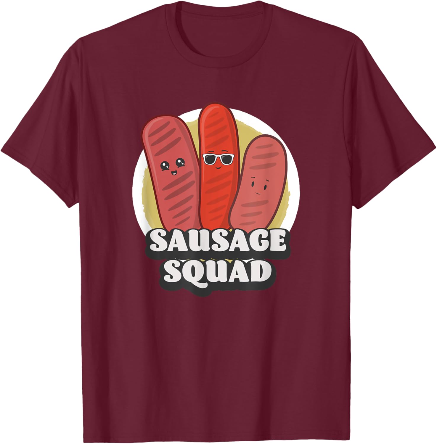 Sausage Squad Funny BBQ Sausage Lover T-Shirt - T-Shirt | Maroon
