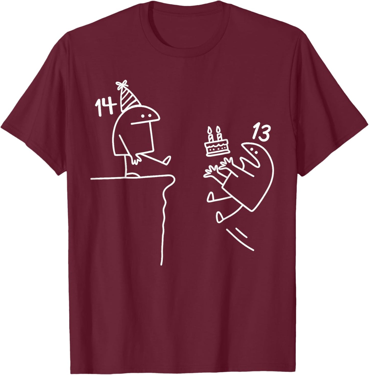 14th Birthday Party Funny 14 Years Old Birthday Teens T-Shirt - T-Shirt | Maroon