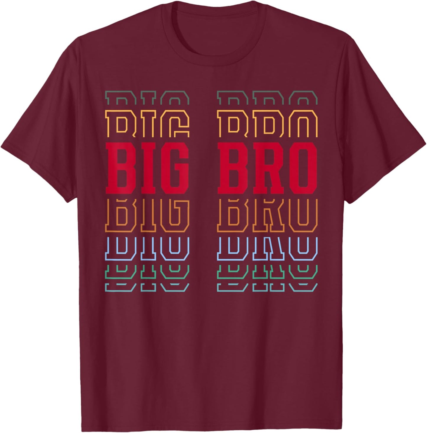 Big Bro Funny Athletic Lettering Siblings Older Brother T-Shirt - T-Shirt | Maroon