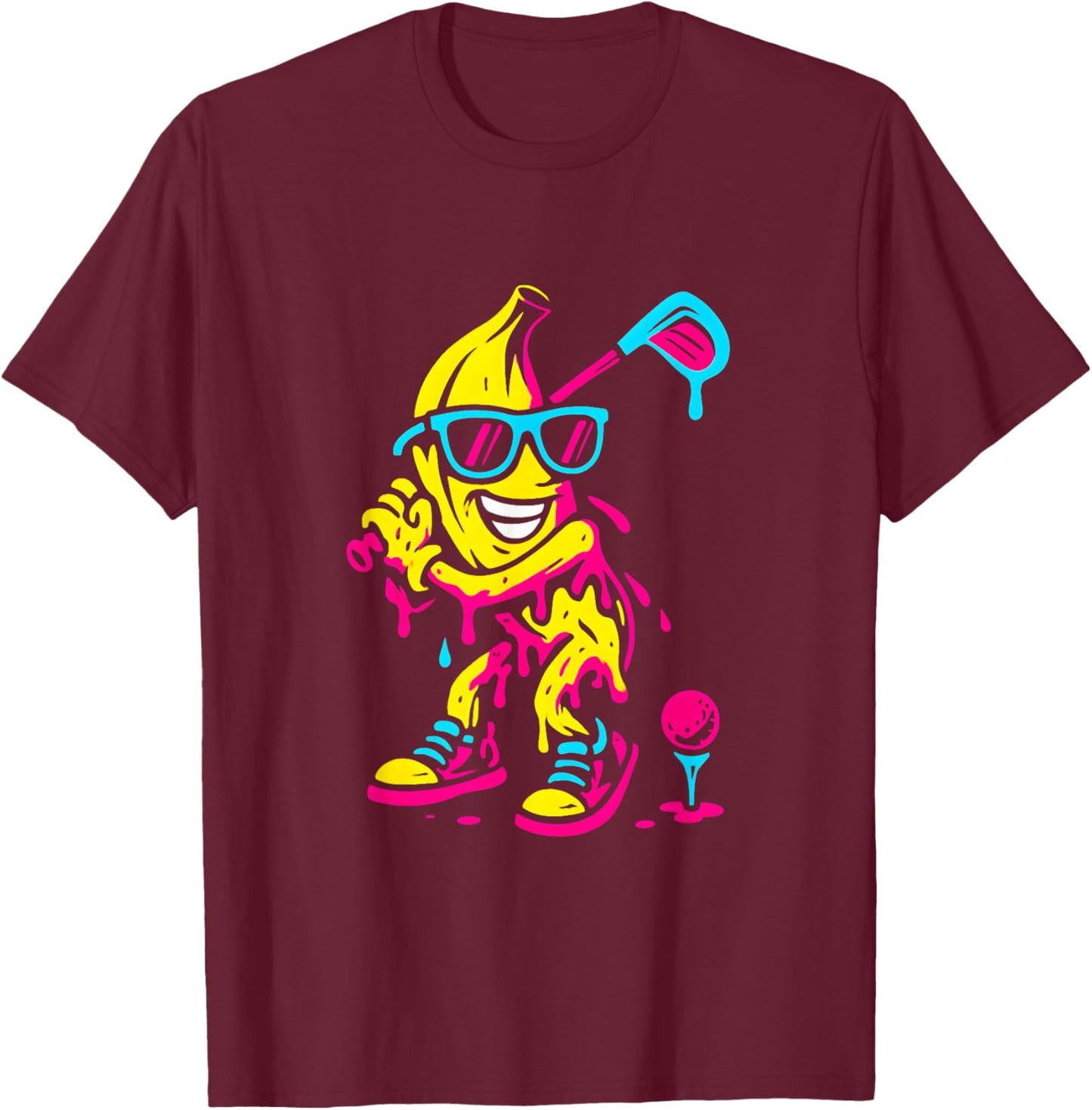 Banana Golf Drip Funny Kids Youth Boys Girls T-Shirt - T-Shirt | Maroon