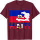 Happy Haitian Flag Day Cool Haiti Flag Map Haitian Pride T-Shirt - T-Shirt | Maroon