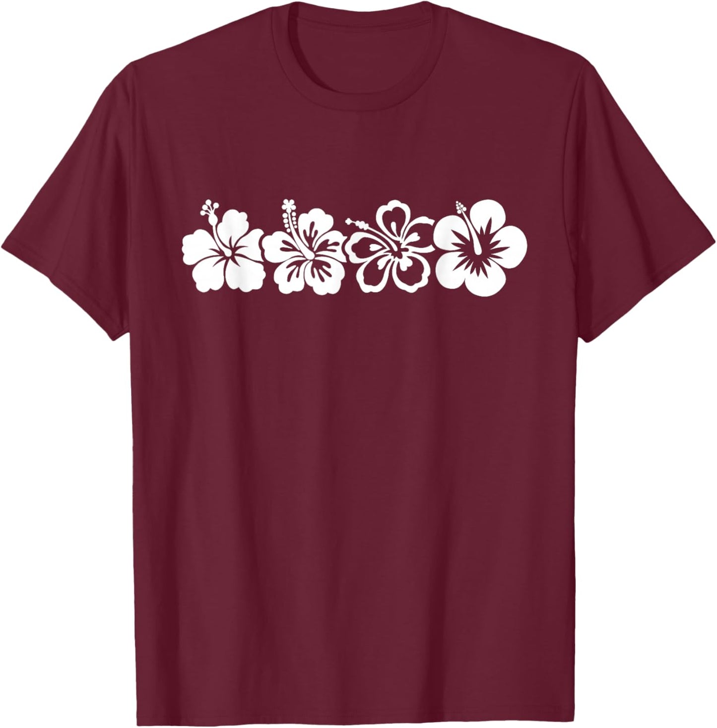 Hawaiian Aloha Hibiscus Flower Hawaii Surfer Kids Girls T-Shirt - T-Shirt | Maroon