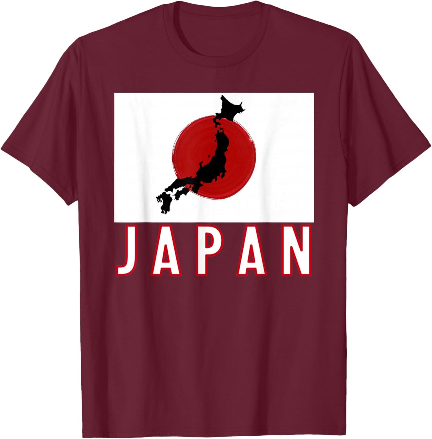 Flag of Japan Patriotic Men Women Children Japanese T-Shirt - T-Shirt | Maroon