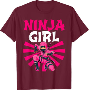 Cool Ninja Art Girls Shinobi Ninja Training Ninja T-Shirt - T-Shirt | Maroon