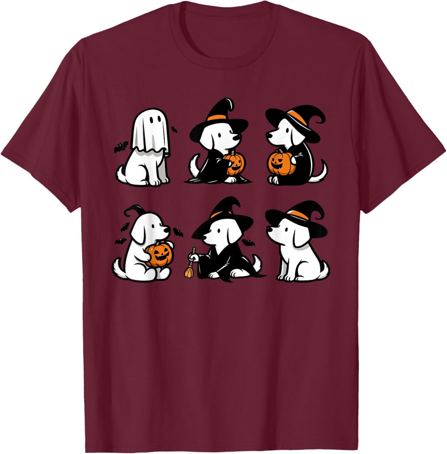 Funny Ghost Dog Funny Halloween Spooky Funny Boo Dog Lover T-Shirt - T-Shirt | Maroon