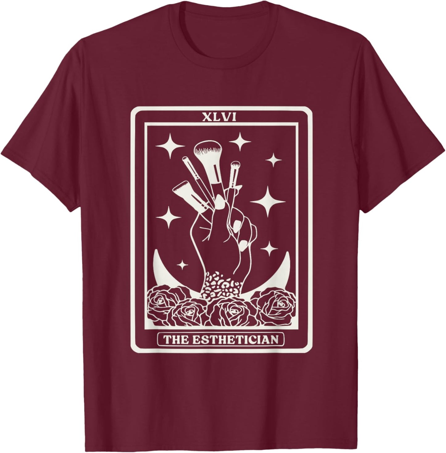 The Esthetician Tarot Card The Esthetician T-Shirt - T-Shirt | Maroon
