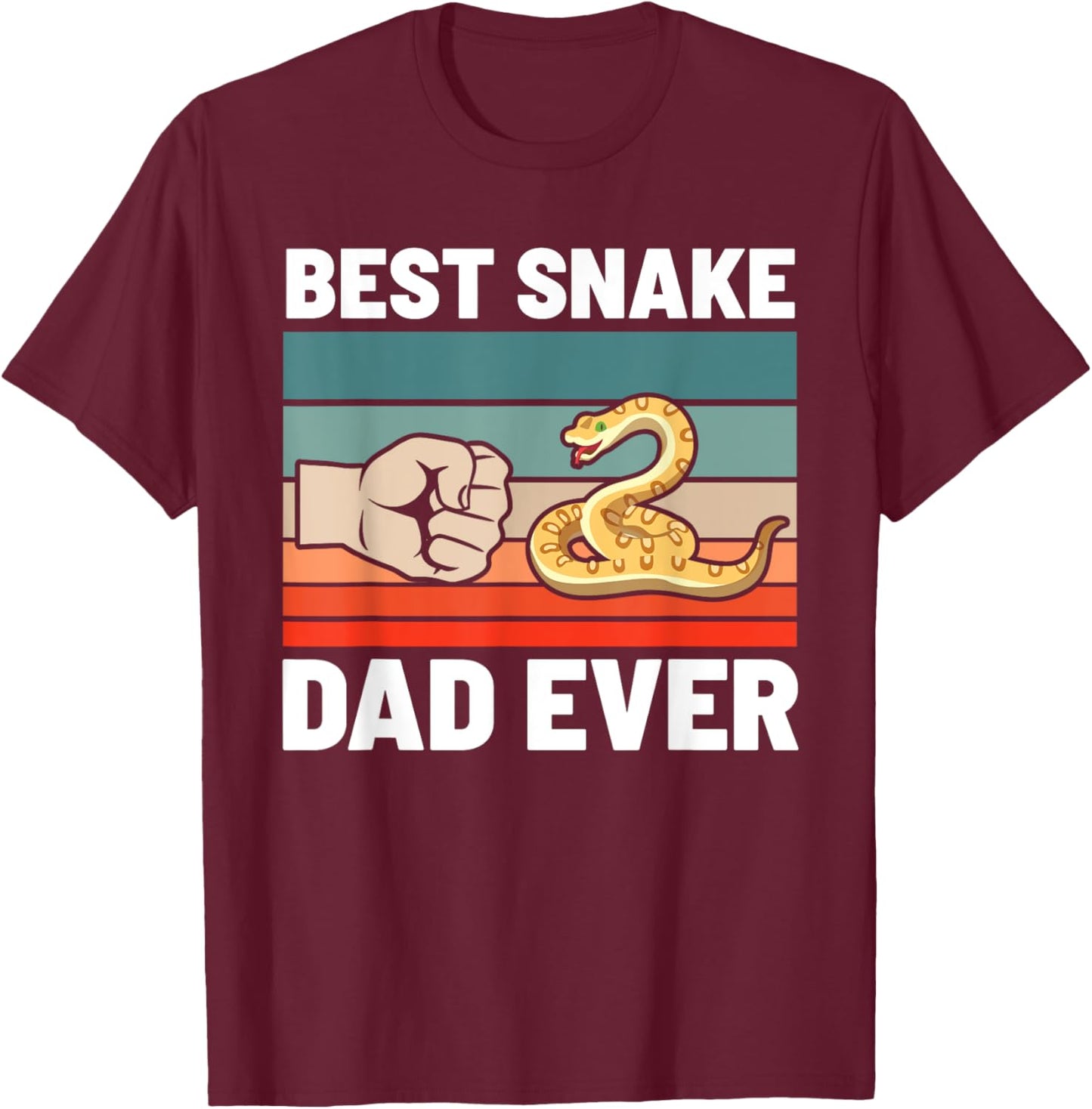 Best Snake Dad Ever Ball Python Owner Father's Day Retro T-Shirt - T-Shirt | Maroon