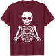 Skeleton Hands Heart Sign Retro Halloween Skeleton Hand Sign T-Shirt - T-Shirt | Maroon