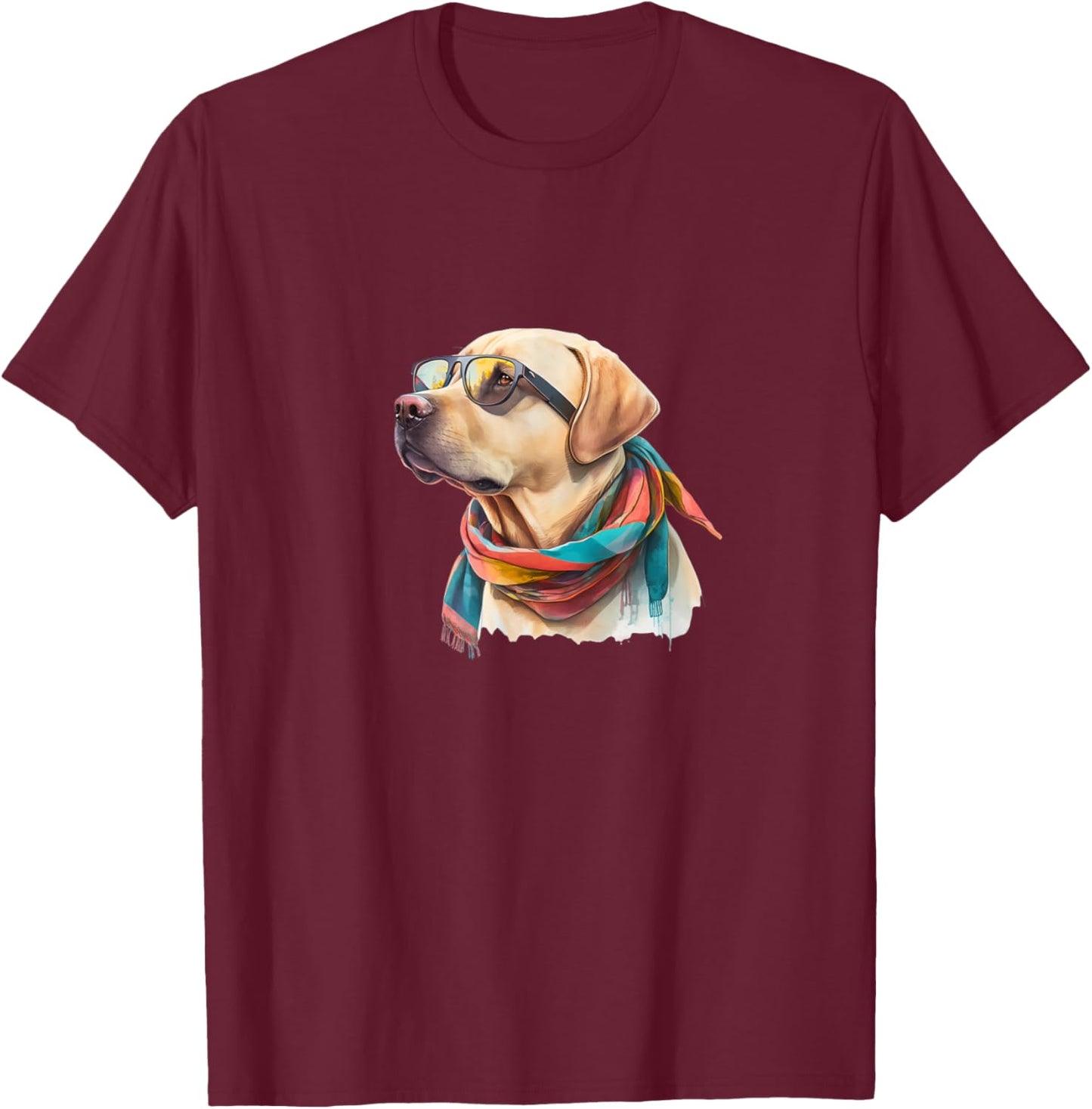 Intellectual Labrador Dog T-Shirt - T-Shirt | Maroon