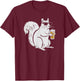 Cool Sunglasses Squirrel Beer Drinking Squirrel T-Shirt - T-Shirt | Maroon