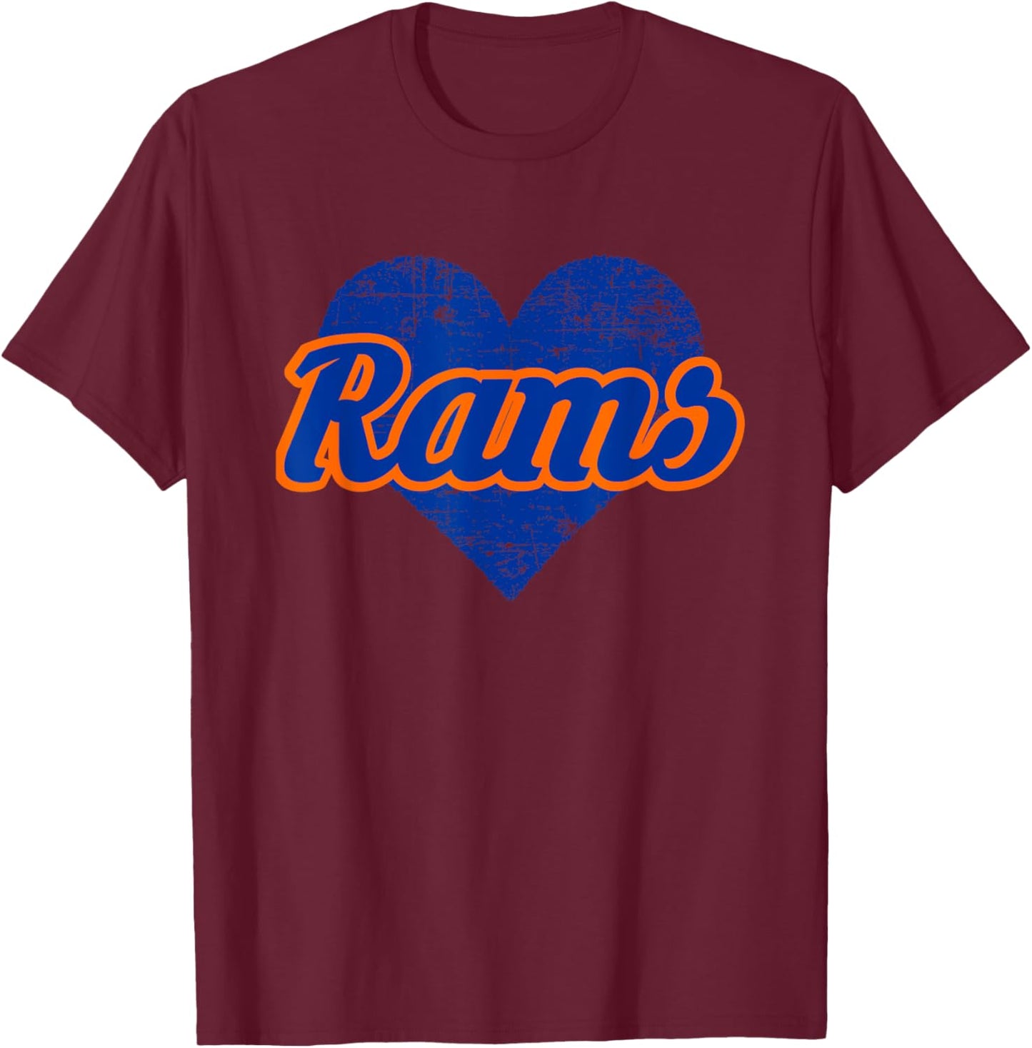 Starmount Rams Over Heart T-Shirt - T-Shirt | Maroon